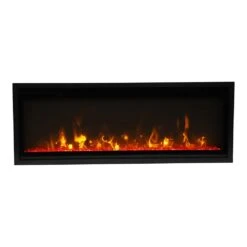 Amantii 42-in Symmetry XtraSlim Smart WiFi Linear Electric Fireplace -electric fireplace Store Amantii Symmetry XtraSlim SYM SLIM Flame Color Yellow Embers Red