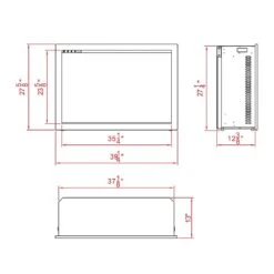 Amantii 38-In Traditional Bespoke Smart Built-In Electric Fireplace -electric fireplace Store Amantii TRD 38 BESPOKE SERIES Dimensions