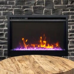 Amantii 33-in Traditional XtraSlim Smart WiFi Linear Electric Fireplace