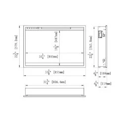 Amantii 33-in Traditional XtraSlim Smart WiFi Linear Electric Fireplace -electric fireplace Store Amantii Traditional XtraSlim TRD 33 XS Dimensions 2ff8553c cebc 4b73 8a58 d3fe4aed500e