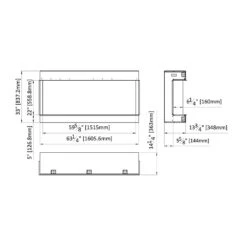 Amantii 60-in TruView Extra Tall Smart Linear Electric Fireplace -electric fireplace Store Amantii TruView Deep XT 60 TRV XT XL Dimensions