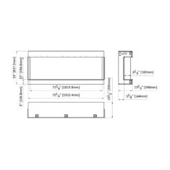 Amantii 72-in TruView Extra Tall Smart Linear Electric Fireplace -electric fireplace Store Amantii TruView Deep XT 72 TRV XT XL Dimensions