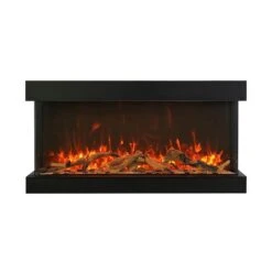 Amantii 40-in TruView Extra Tall Smart Linear Electric Fireplace -electric fireplace Store Amantii TruView Deep XT TRV XT XL Straight Silo Driftwood