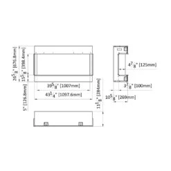 Amantii 40-in TruView Slim Linear Electric Fireplace -electric fireplace Store Amantii TruView Slim 40 TRV SLIM Dimensions
