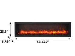 Amantii Panorama Series 60-In Slim Built-In Electric Fireplace -electric fireplace Store BI 60 SLIM LA