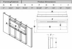 Dimplex Synergy 50-In Electric Fireplace - BLF50 -electric fireplace Store BLF50 framing dims
