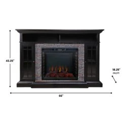 Bennett Infrared Electric Fireplace TV Stand In Farmhouse Ebony -electric fireplace Store Bennett Electric Fireplace Dimensions 189b9efe f515 42b8 92fc 2a12f132d27f