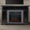 Bennett Infrared Electric Fireplace TV Stand In Farmhouse Ebony -electric fireplace Store Bennett66 ASMM 017 2461 S502 T MZ1