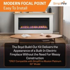 SimpliFire Boyd Ready-to-Finish Electric Fireplace Mantel Package -electric fireplace Store Boyd Build Out kit Ready to Finish 2