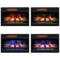 Hogan 66-in Farmhouse Fireplace TV Stand In Weathered White -electric fireplace Store ClassicFlame 26II042FGL Flame Color Panel