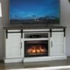 Hogan 66-in Farmhouse Fireplace TV Stand In Weathered White 22 Hogan 66-in Farmhouse Fireplace TV Stand In Weathered White -electric fireplace Store Classicflame Hogan Media Lifestyle Close V2