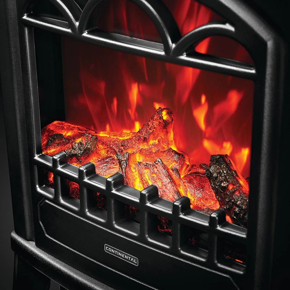 Continental Black Electric Fireplace Stove Heater 5 Continental Black Electric Fireplace Stove Heater - Image 5