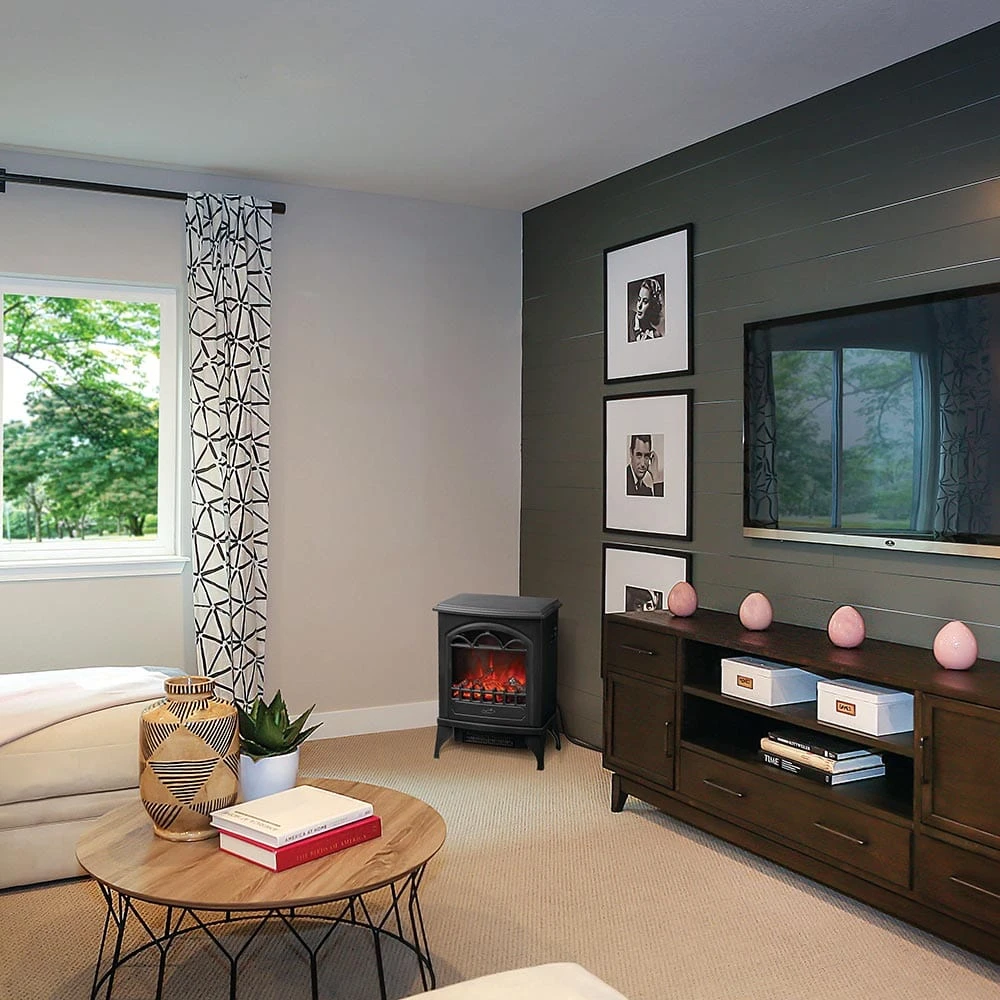 Continental Black Electric Fireplace Stove Heater 11 Continental Black Electric Fireplace Stove Heater - Image 11