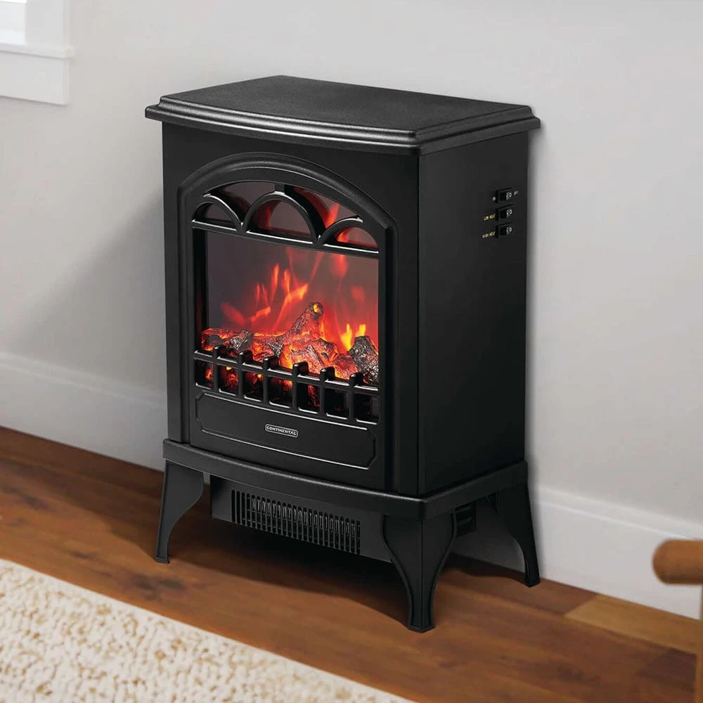 Continental Black Electric Fireplace Stove Heater 1 Continental Black Electric Fireplace Stove Heater