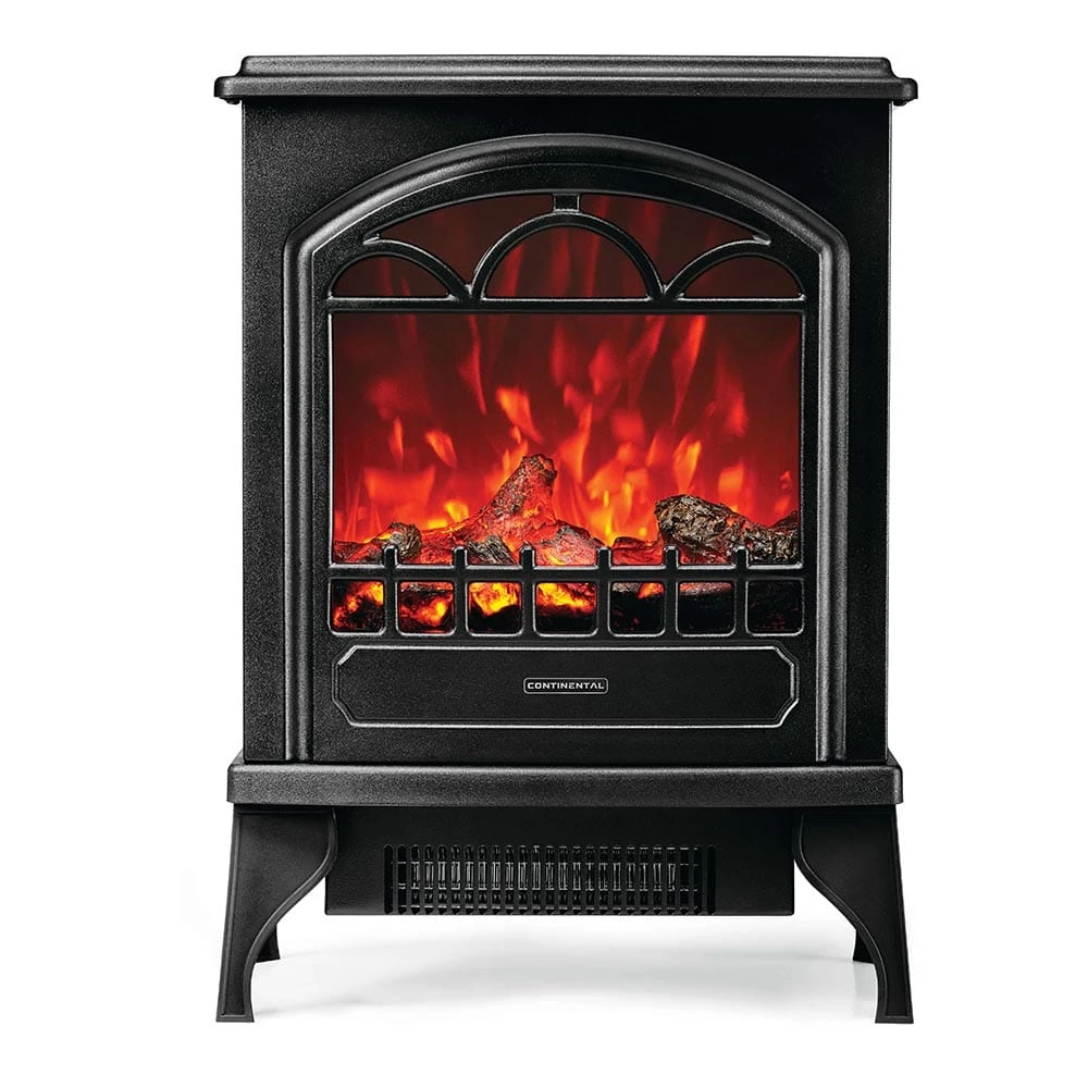 Continental Black Electric Fireplace Stove Heater 3 Continental Black Electric Fireplace Stove Heater - Image 3