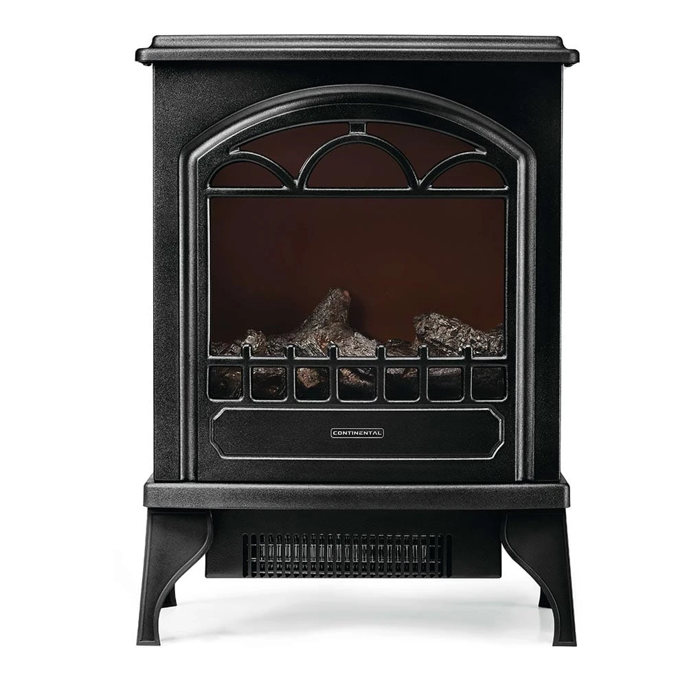 Continental Black Electric Fireplace Stove Heater 4 Continental Black Electric Fireplace Stove Heater - Image 4