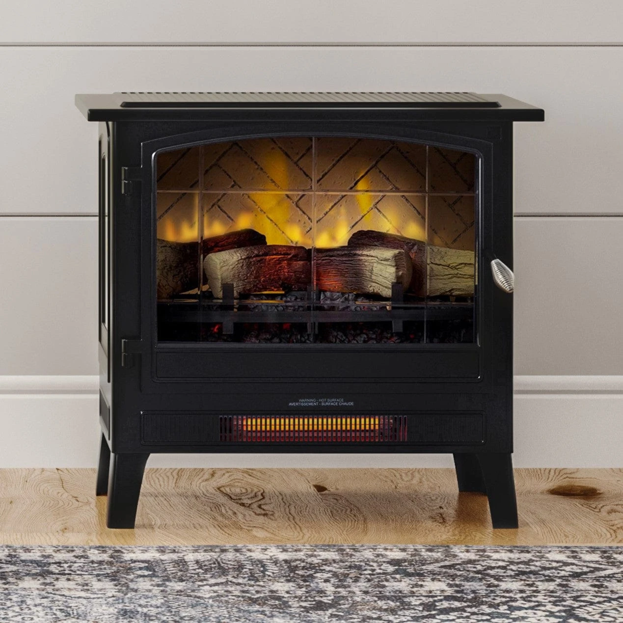 Country Living Black Infrared Electric Fireplace Stove Heater 1 Country Living Black Infrared Electric Fireplace Stove Heater