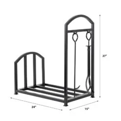 Country Living Bishop Creek 24-in Log Holder With Tool Set -electric fireplace Store Country Living Bishop Creek 24 Log Holder w Tools Dimensions be4dd7a9 e030 4504 a2b2 e27be2be6994