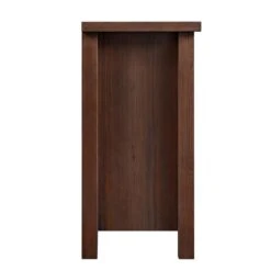 Brinley 60-in Rustic Brown Electric Fireplace TV Stand -electric fireplace Store Country Living Brinley Rustic Brown Media Console CL M 7197 RB Detail Side