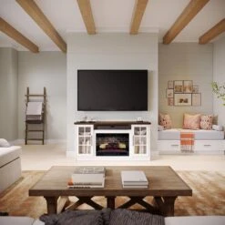 Dalton 57-in White Electric Fireplace TV Stand -electric fireplace Store Country Living Dalton 57 White Lifestyle Straight 87491ea6 0fed 46b8 994a 162deaf1ad32