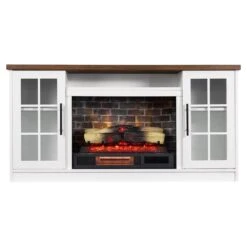 Dalton 57-in White Electric Fireplace TV Stand -electric fireplace Store Country Living Dalton 57 White Silo Straight Eye Level 3a41223c 0a03 45b8 8ebe 1c8158169aae