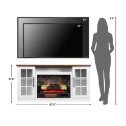 Dalton 57-in White Electric Fireplace TV Stand -electric fireplace Store Country Living Dalton 57 White Size Person TV Reference