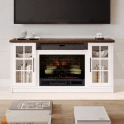 Dalton 57-in White Electric Fireplace TV Stand -electric fireplace Store Country Living Dalton 57 gif