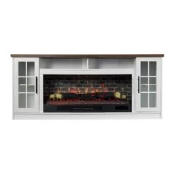 Dalton 72-in White Electric Fireplace TV Stand -electric fireplace Store Country Living Dalton 72 White Fireplace TV Stand Straight Silo