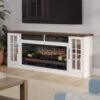 Dalton 72-in White Electric Fireplace TV Stand -electric fireplace Store Country Living Dalton 72 White Lifestyle Angled Cropped