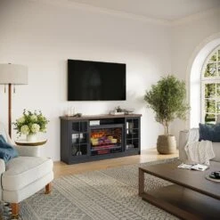 Dalton 60-in Steel Blue Electric Fireplace TV Stand 22 Dalton 60-in Steel Blue Electric Fireplace TV Stand -electric fireplace Store Country Living Dalton Two Tone Media Console CL M 7217 TT Lifestyle 1