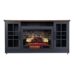 Dalton 60-in Steel Blue Electric Fireplace TV Stand 26 Dalton 60-in Steel Blue Electric Fireplace TV Stand -electric fireplace Store Country Living Dalton Two Tone Media Console CL M 7217 TT Straight Silo 1