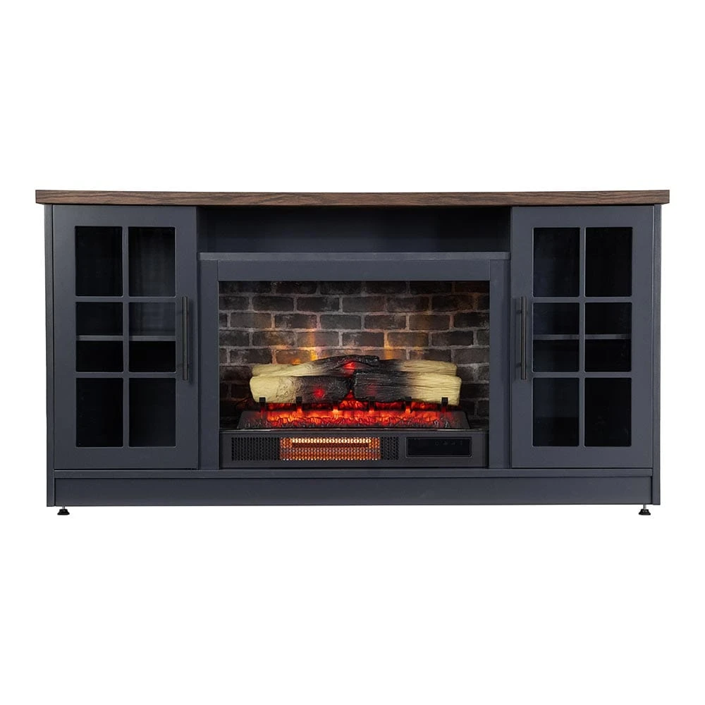 Dalton 60-in Steel Blue Electric Fireplace TV Stand 7 Dalton 60-in Steel Blue Electric Fireplace TV Stand - Image 7