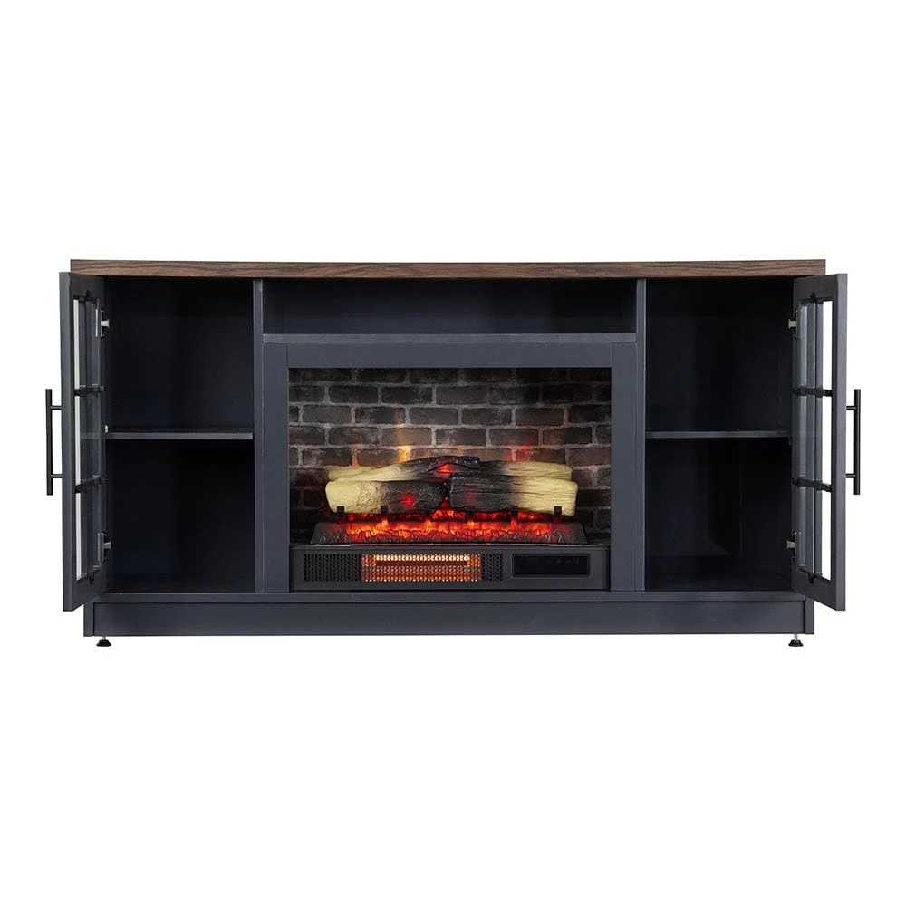 Dalton 60-in Steel Blue Electric Fireplace TV Stand 8 Dalton 60-in Steel Blue Electric Fireplace TV Stand - Image 8