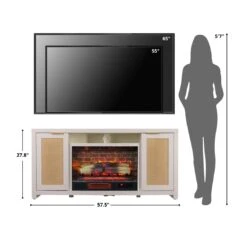 Inlet Cove 57-in Electric Fireplace TV Stand -electric fireplace Store Country Living Inlet Cove Size Person TV Reference
