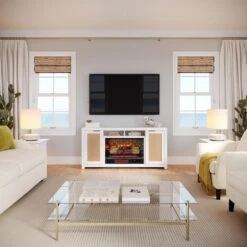 Inlet Cove 57-in Electric Fireplace TV Stand -electric fireplace Store Country Living Inlet Cove TV Stand Lifestyle Straight