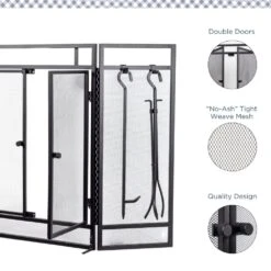 Country Living Kern River Fireplace Screen With Tool Set -electric fireplace Store Country Living Kern River Accessories Infographic 2