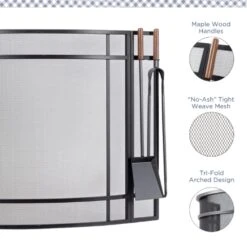 Country Living Mariposa Creek Fireplace Screen With Tool Set -electric fireplace Store Country Living Mariposa Accessories Infographic 2