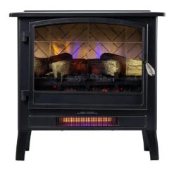 Country Living Black Infrared Electric Fireplace Stove Heater 23 Country Living Black Infrared Electric Fireplace Stove Heater -electric fireplace Store Country Living Stove CL FS 696 0 Black Orange Blue Flames Straight Silo