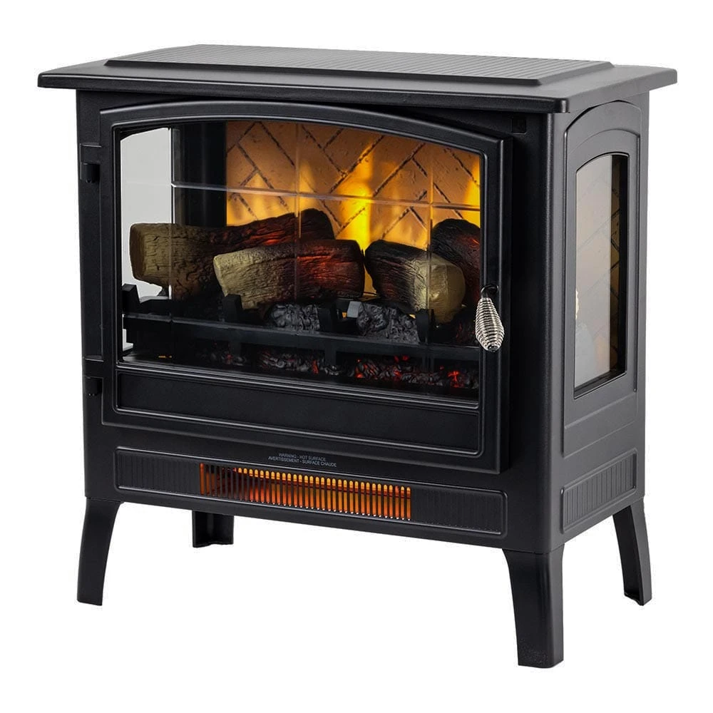 Country Living Black Infrared Electric Fireplace Stove Heater 4 Country Living Black Infrared Electric Fireplace Stove Heater - Image 4