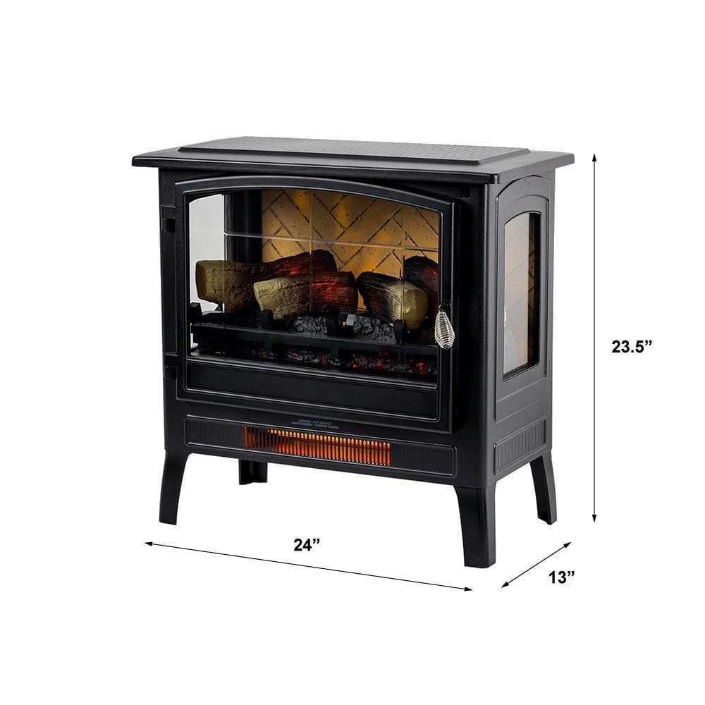 Country Living Black Infrared Electric Fireplace Stove Heater 7 Country Living Black Infrared Electric Fireplace Stove Heater - Image 7