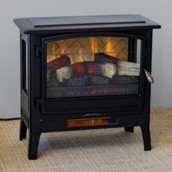 Country Living Black Infrared Electric Fireplace Stove Heater 28 Country Living Black Infrared Electric Fireplace Stove Heater -electric fireplace Store Country Living Stove CL FS 696 0 Black Orange Flames Lifestyle Angled Close Crop Final