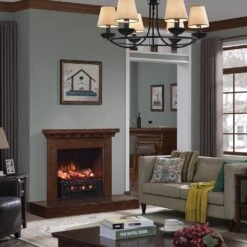 Duraflame 20-in Electric Fireplace Log Set -electric fireplace Store DFI021ARU Wood Surround Living Room