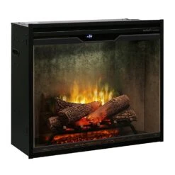 Dimplex 30" Revillusion Electric Firebox Weathered Concrete W/Glass Front & Plug Kit -electric fireplace Store Dimplex 30 in Revillusion RBF30WC FG Silo Angled 2