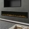 Dimplex IgniteXL 100-In Electric Fireplace W/ Driftwood Log Kit -electric fireplace Store Dimplex XLF100 Black Driftwood Media Orange Flames Closeup