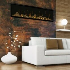 Dimplex IgniteXL 50-In Electric Fireplace W/ Driftwood Log Kit -electric fireplace Store Dimplex XLF50 Black Driftwood Media Orange Flames Lifestyle 2 baf32c97 e640 48f7 8e74 c7b672e9b3eb