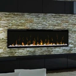 Dimplex IgniteXL 50-In Electric Fireplace W/ Driftwood Log Kit -electric fireplace Store Dimplex XLF50 Black Glass Media White Embers Orange Flames Living Room Closeup 257c02bd 29d3 4d6c 8563 6603f760d05f