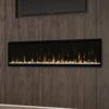 Dimplex 60 In. IgniteXL LED Built-In Linear Electric Fireplace - Multi-Fire XD Flame Technology - 1,000 SQ FT -electric fireplace Store Dimplex XLF60 Black Glass Media White Embers Orange Flames Closeup 57ae221b 149c 487f b060 d5c2a00268ad