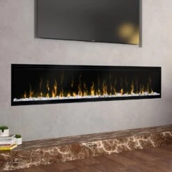 Dimplex IgniteXL 74-In Electric Fireplace W/ Driftwood Log Kit 26 Dimplex IgniteXL 74-In Electric Fireplace W/ Driftwood Log Kit -electric fireplace Store Dimplex XLF74 Black Glass Media White Embers Orange Flames Dining Room Closeup be4db1f2 1594 4f25 83b0 398b18a625ee