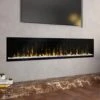 Dimplex 74 In. IgniteXL LED Built-In Linear Electric Fireplace - Multi-Fire XD Flame Technology - 1,000 SQ FT 23 Dimplex 74 In. IgniteXL LED Built-In Linear Electric Fireplace - Multi-Fire XD Flame Technology - 1,000 SQ FT -electric fireplace Store Dimplex XLF74 Black Glass Media White Embers Orange Flames Dining Room Closeup e91f4743 2c8f 4fe5 8b2d 231659c095c0