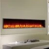 Dynasty 79-In Harmony Built-In Electric Fireplace -electric fireplace Store Dynasty DY BT79 Black Orange Pebbles Emberbed Orange Flame Closeup